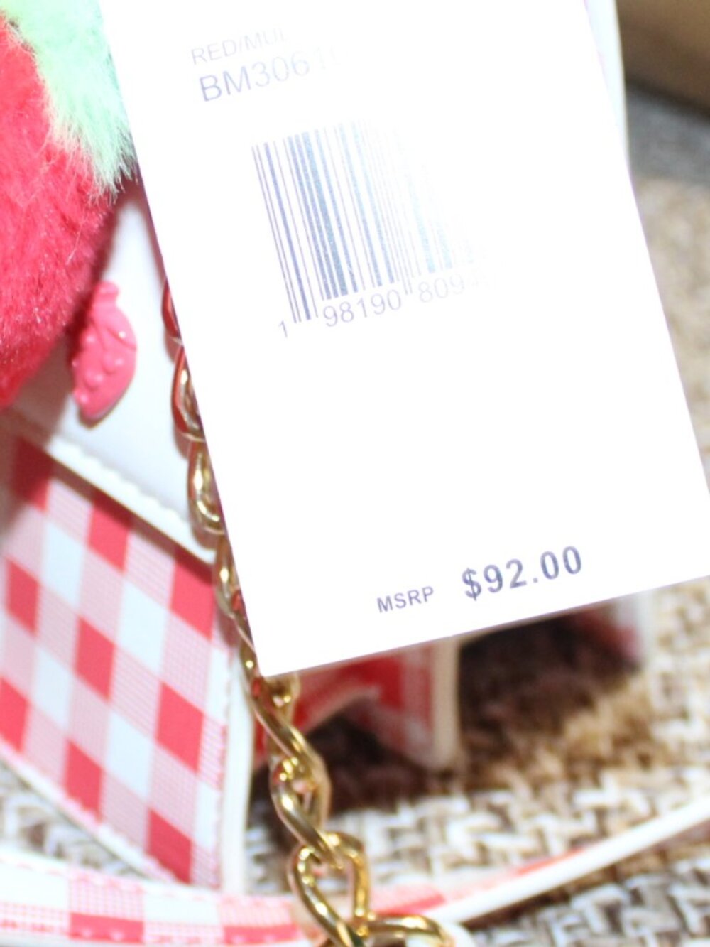 NWT Betsey Johnson Red White Strawberry crossbody purse DARLING! FUN! - Picture 12 of 15